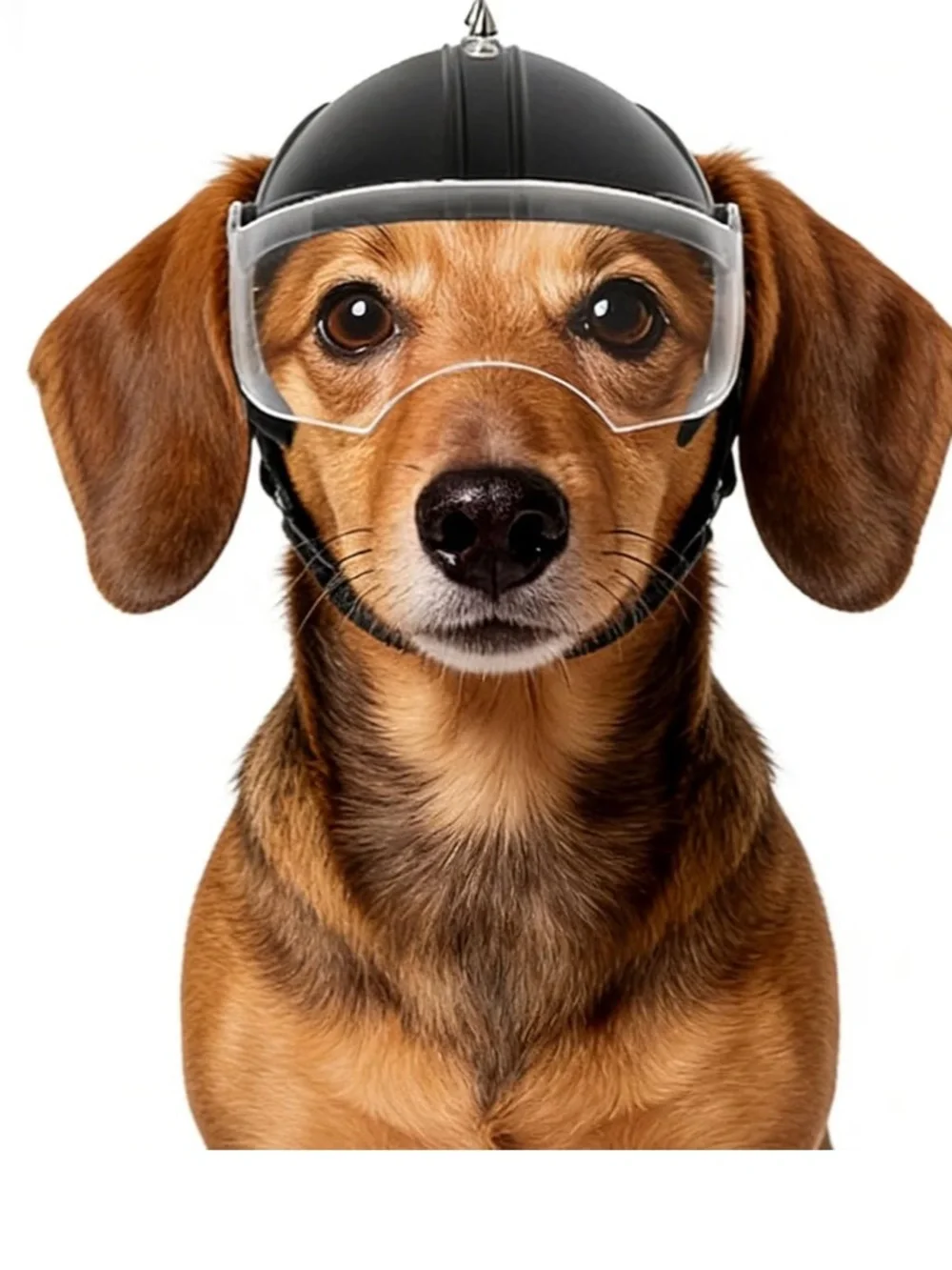Black Dog Helmet with Clear Goggles - Small/Medium